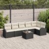 3346067 1 Set de canapele pentru grădină cu pernă 7 pcs Negru Rattan poli 3346067 1