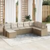 3346841 1 Set de canapele pentru grădină 8 pcs Bej Rattan poli 3346841 1
