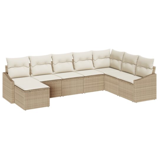 3346841 2 Set de canapele pentru grădină 8 pcs Bej Rattan poli 3346841 2