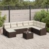 3346848 1 Set de canapele pentru grădină 9 pcs Maro Rattan poli 3346848 1