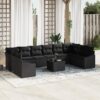 3346913 1 Set de canapele pentru grădină 11 pcs Negru Rattan poli 3346913 1