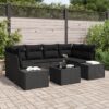 3346963 1 Set de canapele pentru grădină 7 pcs Negru Rattan poli 3346963 1