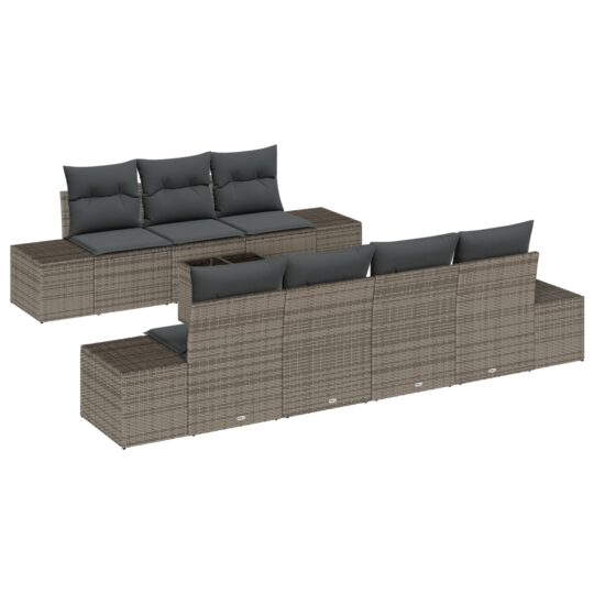 Alternative view of Set de canapele pentru grădină 8 pcs Gri Rattan poli