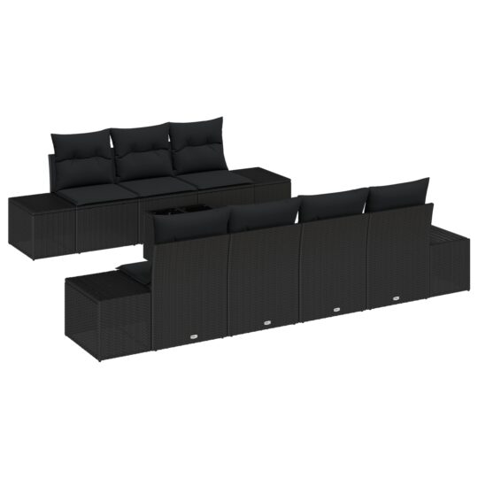 3346973 2 Set de canapele pentru grădină 8 pcs Negru Rattan poli 3346973 2