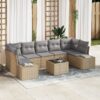 3346980 1 Set de canapele pentru grădină 8 pcs Bej Rattan poli 3346980 1