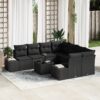 3347003 1 Set de canapele pentru grădină 9 pcs Negru Rattan poli 3347003 1