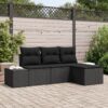 3347013 1 Set de canapele pentru grădină 4 pcs Negru Rattan poli 3347013 1