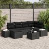 3347143 1 Set de canapele pentru grădină cu pernă 7 pcs Negru Rattan poli 3347143 1