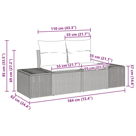 3347148 10 Set de canapele pentru grădină cu pernă 7 pcs Maro Rattan poli 3347148 10