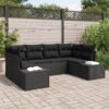 3347203 1 Set de canapele pentru grădină cu pernă 6 pcs Negru Rattan poli 3347203 1