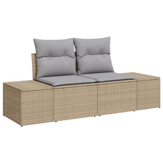 3347210 4 Set de canapele pentru grădină cu pernă 7 pcs Bej Rattan poli 3347210 4