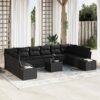 3347253 1 Set de canapele pentru grădină 11 pcs Negru Rattan poli 3347253 1
