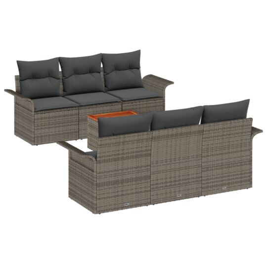 3347272 2 Set de canapele pentru grădină 7 pcs Gri Rattan poli 3347272 2