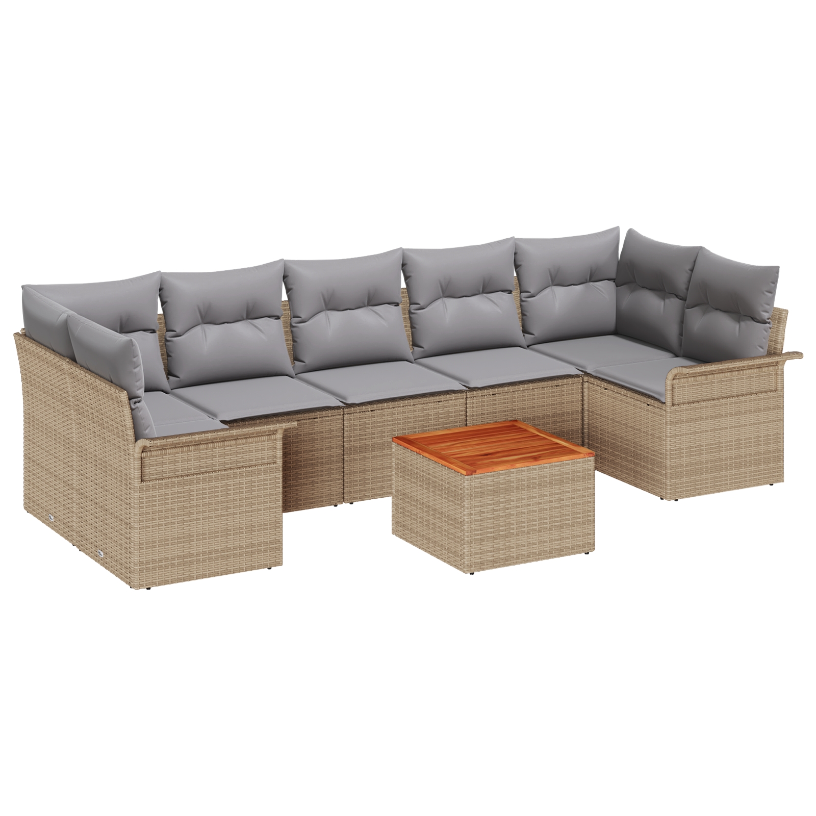 3347294 2 Set de canapele pentru grădină 8 pcs Bej Rattan poli Set de canapele pentru grădină 8 pcs Bej Rattan poli - imagine 2