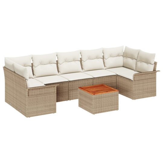 Alternative view of Set de canapele pentru grădină 8 pcs Bej Rattan poli