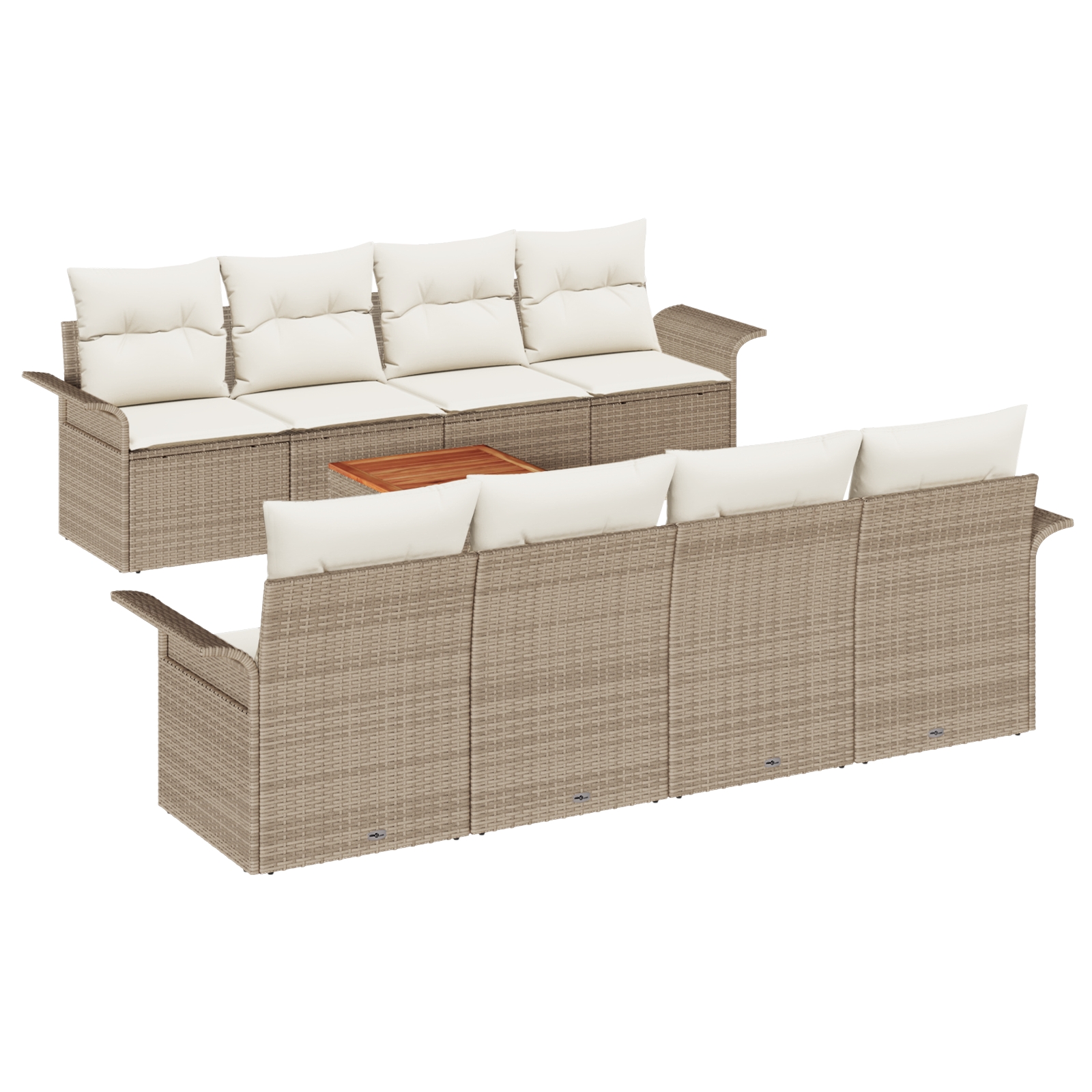 3347302 2 Set de canapele pentru grădină 9 pcs Bej Rattan poli Set de canapele pentru grădină 9 pcs Bej Rattan poli - imagine 2