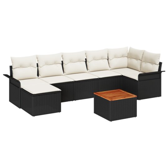 3347355 2 Set de canapele pentru grădină 8 pcs Negru Rattan poli 3347355 2