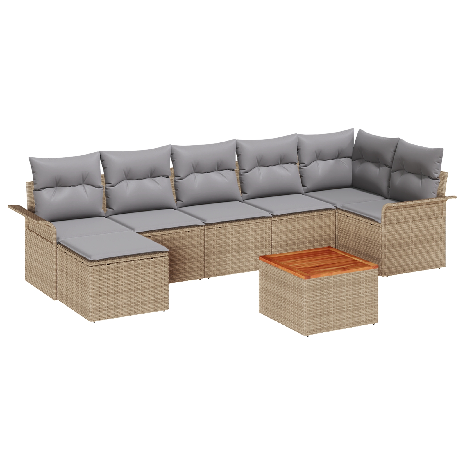 3347357 2 Set de canapele pentru grădină 8 pcs Bej Rattan poli Set de canapele pentru grădină 8 pcs Bej Rattan poli - imagine 2
