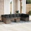 3347377 1 Set de canapele pentru grădină 11 pcs Gri Rattan poli 3347377 1
