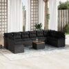 3347380 1 Set de canapele pentru grădină 11 pcs Negru Rattan poli 3347380 1
