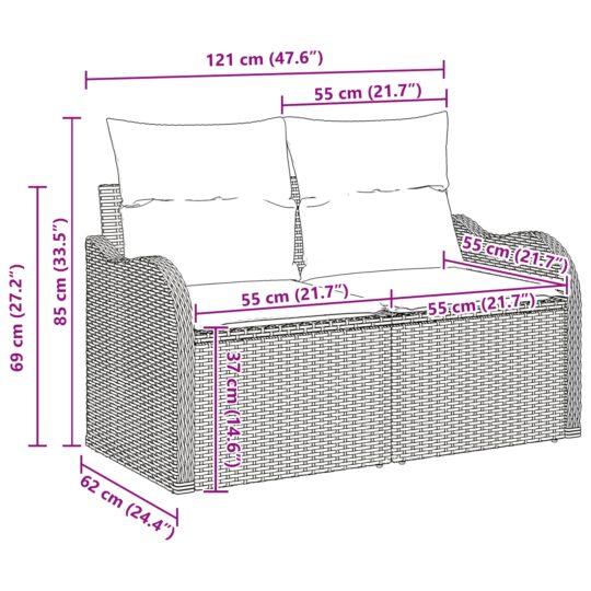 3347475 11 Set de canapele pentru grădină 7 pcs Gri Rattan poli 3347475 11