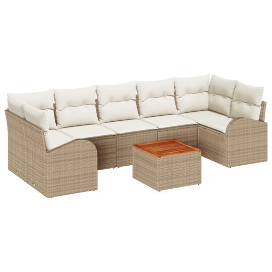 Alternative view of Set de canapele pentru grădină 8 pcs Bej Rattan poli