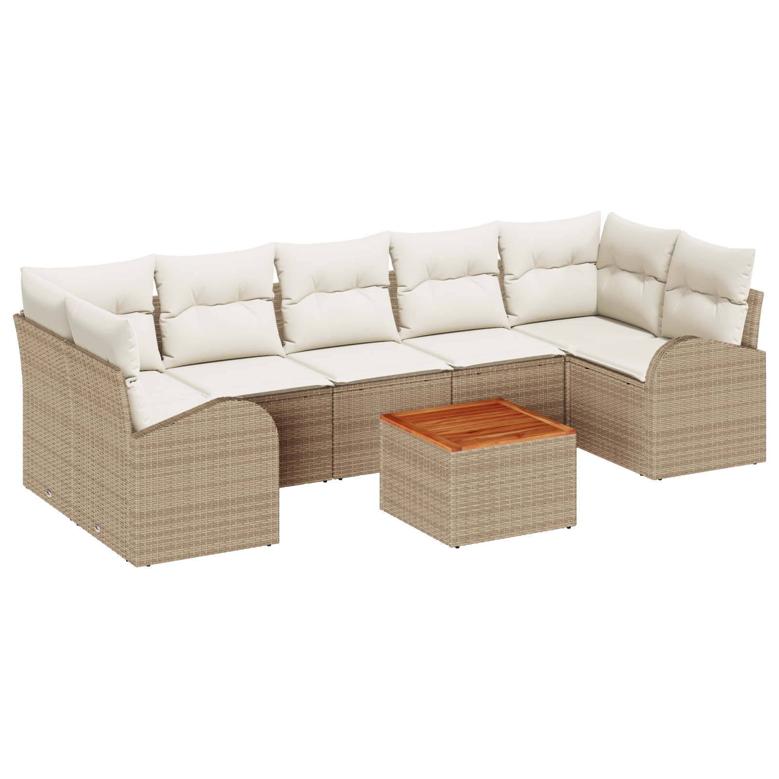3347547 2 Set de canapele pentru grădină 8 pcs Bej Rattan poli Set de canapele pentru grădină 8 pcs Bej Rattan poli - imagine 2