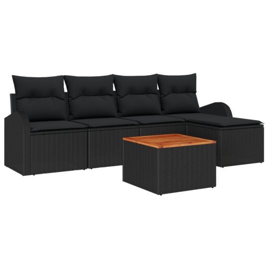 3347569 2 Set de canapele pentru grădină 6 pcs Negru Rattan poli 3347569 2