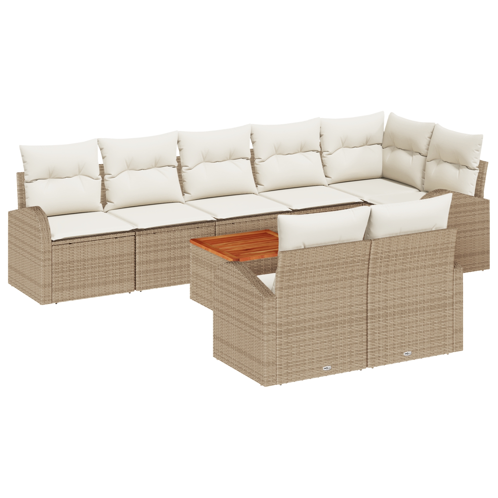 3347596 2 Set de canapele pentru grădină 9 pcs Bej Rattan poli Set de canapele pentru grădină 9 pcs Bej Rattan poli - imagine 2