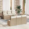 3347652 1 Set de canapele pentru grădină cu pernă 7 pcs Bej Rattan poli 3347652 1