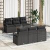 3347653 1 Set de canapele pentru grădină cu pernă 7 pcs Negru Rattan poli 3347653 1