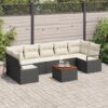 3347670 1 Set de canapele pentru grădină cu pernă 8 pcs Negru Rattan poli 3347670 1