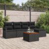 3347695 1 Set de canapele pentru grădină cu pernă 6 pcs Negru Rattan poli 3347695 1