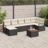 3347733 1 Set de canapele pentru grădină cu pernă 8 pcs Negru Rattan poli 3347733 1