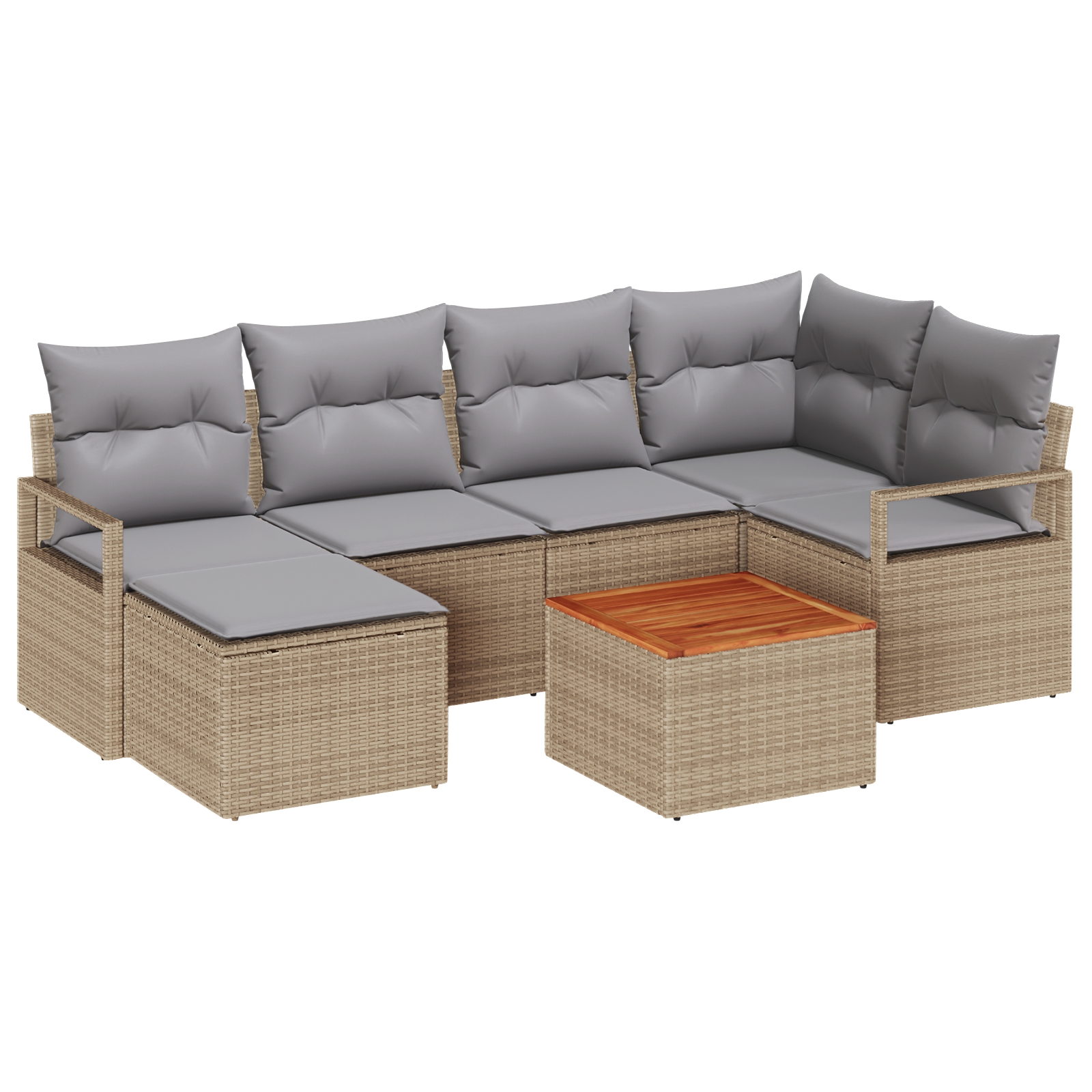 3347735 2 Set de canapele pentru grădină cu pernă 8 pcs Bej Rattan poli Set de canapele pentru grădină cu pernă 8 pcs Bej Rattan poli - imagine 2