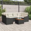 3347782 1 Set de canapele pentru grădină cu pernă 7 pcs Negru Rattan poli 3347782 1
