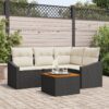 3347824 1 Set de canapele pentru grădină cu pernă 5 pcs Negru Rattan poli 3347824 1