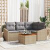3347826 1 Set de canapele pentru grădină cu pernă 5 pcs Bej Rattan poli 3347826 1