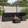 3347835 1 Set de canapele pentru grădină cu pernă 6 pcs Negru Rattan poli 3347835 1