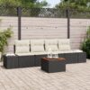 3347887 1 Set de canapele pentru grădină cu pernă 5 pcs Negru Rattan poli 3347887 1
