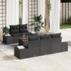 3347898 1 Set de canapele pentru grădină cu pernă 6 pcs Negru Rattan poli 3347898 1