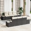 3347901 1 Set de canapele pentru grădină cu pernă 7 pcs Negru Rattan poli 3347901 1