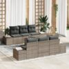 3347902 1 Set de canapele pentru grădină cu pernă 7 pcs Gri Rattan poli 3347902 1