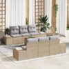 3347903 1 Set de canapele pentru grădină cu pernă 7 pcs Bej Rattan poli 3347903 1
