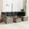 3347909 1 Set de canapele pentru grădină cu pernă 7 pcs Gri Rattan poli 3347909 1