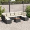 3347922 1 Set de canapele pentru grădină cu pernă 8 pcs Negru Rattan poli 3347922 1