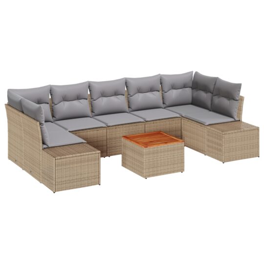 3347924 2 Set de canapele pentru grădină cu pernă 8 pcs Bej Rattan poli 3347924 2
