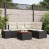 3347950 1 Set de canapele pentru grădină cu pernă 5 pcs Negru Rattan poli 3347950 1