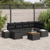 3347982 1 Set de canapele pentru grădină cu pernă 7 pcs Negru Rattan poli 3347982 1