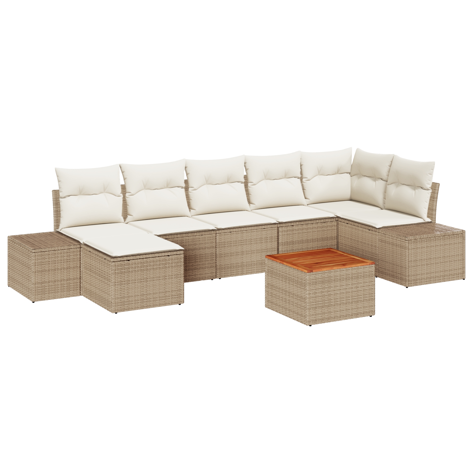 3347988 2 Set de canapele pentru grădină cu pernă 8 pcs Bej Rattan poli Set de canapele pentru grădină cu pernă 8 pcs Bej Rattan poli - imagine 2